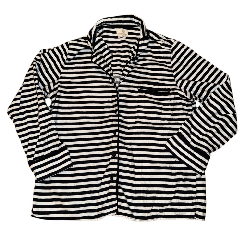 Kate Spade New York Black and White Stripe Pajama top women’s size large
